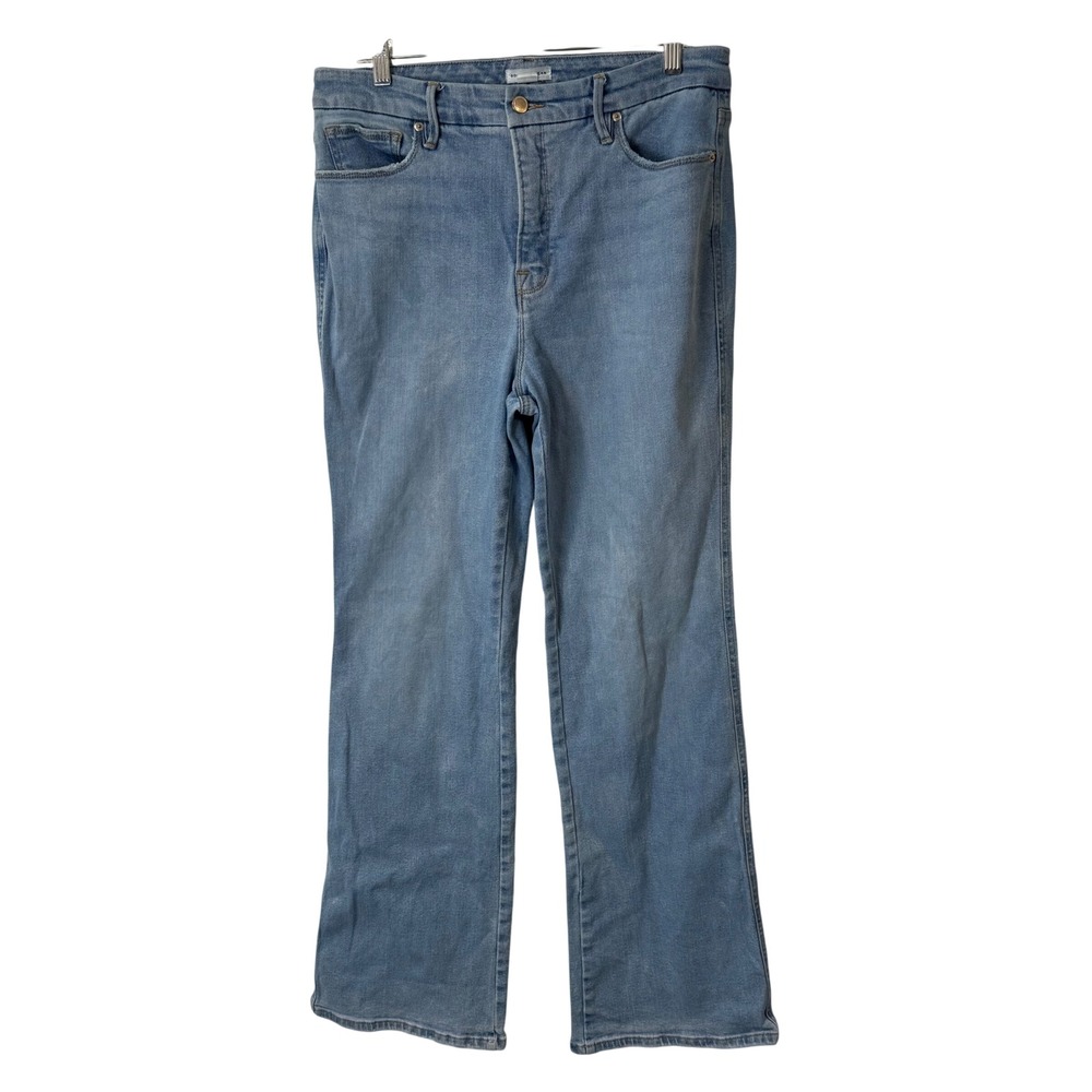 Good American Womens Jeans 12 Blue Good Straight Leg High Rise Stretch Denim